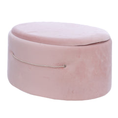 Cutie ovala transport trusou din catifea buretata, roz pudrat, REC3331