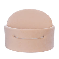 Cutie ovala transport trusou din catifea buretata, crem, REC3332