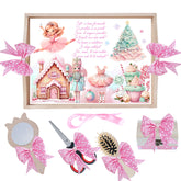 Set tava pentru taiere mot/turta, model cu Zana, roz, 6 piese, 35x20 cm, Recostore®, REC1967/281