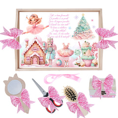 Set tava pentru taiere mot/turta, model cu Zana, roz, 6 piese, 35x20 cm, Recostore®, REC1967/281