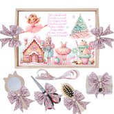 Set tava pentru taiere mot/turta, model cu Zana, roz pudrat, 6 piese, 35x20 cm, Recostore®, REC1967/282