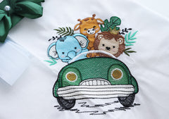 Trusou botez baieti, complet echipat, model Safari, Gabriel, Verde, REC3132