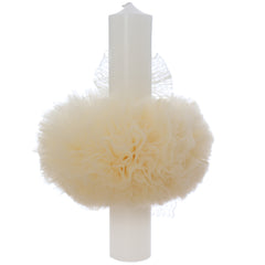 Lumanare botez, 30x5.5 cm, ivoire, Recostore®, REC5004/17