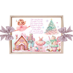 Set tava pentru taiere mot/turta, model cu Zana, roz pudrat, 6 piese, 35x20 cm, Recostore®, REC1967/282