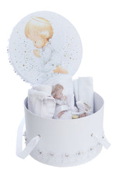 Cutie trusou pentru botez, Model Ingeras, culoare Alb, 8 piese, Recostore®, REC2519