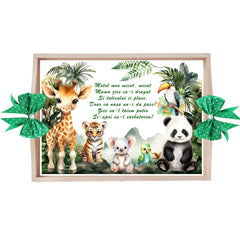 Set tava pentru taiere mot, model Tip Safari, verde, 6 piese, 35x20 cm, Recostore®, REC1967/288