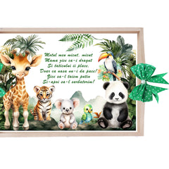 Set tava pentru taiere mot, model Tip Safari, verde, 6 piese, 35x20 cm, Recostore®, REC1967/288