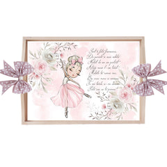 Set tava pentru taiere mot/turta, model cu Balerina, roz pudrat, 6 piese, 35x20 cm, Recostore®, REC1967/290