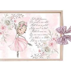 Set tava pentru taiere mot/turta, model cu Balerina, roz pudrat, 6 piese, 35x20 cm, Recostore®, REC1967/290