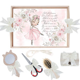 Set tava pentru taiere mot/turta, model cu Balerina, Ivoire, 6 piese, 35x20 cm, Recostore®, REC1967/291