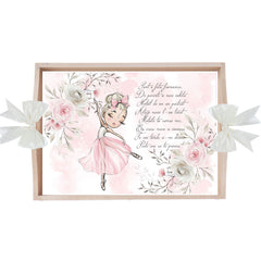 Set tava pentru taiere mot/turta, model cu Balerina, Ivoire, 6 piese, 35x20 cm, Recostore®, REC1967/291