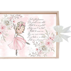 Set tava pentru taiere mot/turta, model cu Balerina, Ivoire, 6 piese, 35x20 cm, Recostore®, REC1967/291