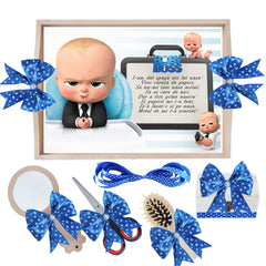 Set tava pentru taiere mot, model Tip Bebe Boss, albastru electric, 6 piese, 35x20 cm, Recostore®, REC1967/292