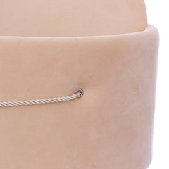 Cutie ovala transport trusou din catifea buretata, crem, REC3332