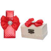 Set accesorii botez, cutiuta prima suvita si sticluta pentru mir, rosu, Recostore®, REC3515