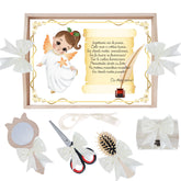 Set tava pentru taiere mot/turta, model cu Ingeras ivoire, 6 piese, 35x20 cm, Recostore®, REC1967/294