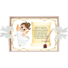 Set tava pentru taiere mot/turta, model cu Ingeras ivoire, 6 piese, 35x20 cm, Recostore®, REC1967/294