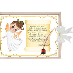 Set tava pentru taiere mot/turta, model cu Ingeras ivoire, 6 piese, 35x20 cm, Recostore®, REC1967/294