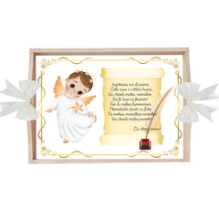 Set tava pentru taiere mot la baieti, model cu Ingeras ivoire, 6 piese, 35x20 cm, Recostore®, REC1967/295