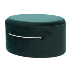 Cutie ovala transport trusou din catifea buretata, verde, REC3334