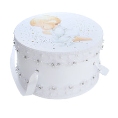 Cutie trusou pentru botez, Model Ingeras, culoare Alb, 8 piese, Recostore®, REC2519