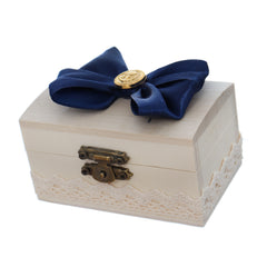 Set accesorii trusou botez, cutiuta prima suvita si sticluta pentru mir, bleumarin, Recostore®, REC3518