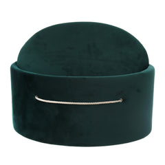 Cutie ovala transport trusou din catifea buretata, verde, REC3334