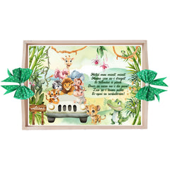 Set tava pentru taiere mot, model Tip Safari, verde, 6 piese, 35x20 cm, Recostore®, REC1967/300