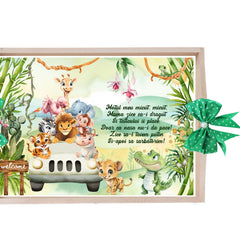 Set tava pentru taiere mot, model Tip Safari, verde, 6 piese, 35x20 cm, Recostore®, REC1967/300