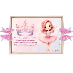 Set tava pentru taiere mot, model Tip balerina, roz, 6 piese, 35x20 cm, Recostore®, REC1967/301