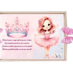 Set tava pentru taiere mot, model Tip balerina, roz, 6 piese, 35x20 cm, Recostore®, REC1967/301