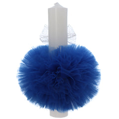 Lumanare botez, 30x5.5 cm, albastru electric, Recostore®, REC5004/19