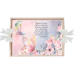 Set tava pentru taiere mot, model cu fluturi, ivoire, 6 piese, 35x20 cm, Recostore®, REC1967/303