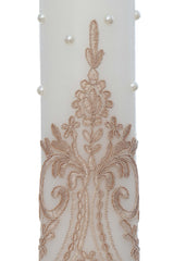Lumanare eleganta cu dantela pentru botez, Recostore®, 35x6 cm, REC5001/67