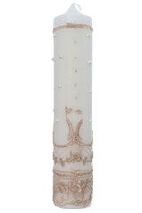 Lumanare eleganta cu dantela pentru botez, Recostore®, 35x6 cm, REC5001/67