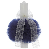 Lumanare botez, 30x5.5 cm, bleumarin, Recostore®, REC5004/20