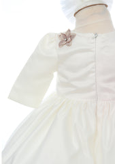 Rochita de culoare ivoire cu aplicatii pe bust pentru botez de fete, 2 piese, Recostore®, REC2534