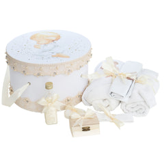 Cutie trusou pentru botez, Model Ingeras, culoare ivoire, 8 piese, Recostore®, REC2520