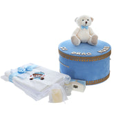 Trusou botez baieti 9 piese, Model Ursulet, bleu, Recostore®, REC3013