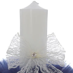 Lumanare botez, 30x5.5 cm, bleumarin, Recostore®, REC5004/20