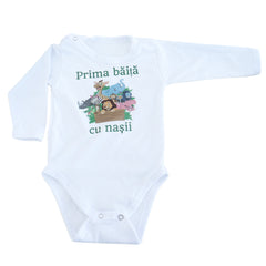 Set pentru prima baita cu nasii, halat, prosop si body, Safari, REC2547