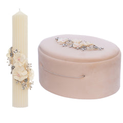 Set trusou botez elegant, lumanare si trusou, 10 piese, REC3381