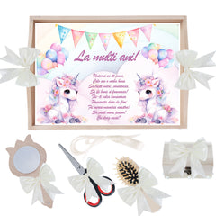 Set tava pentru taiere mot/turta, model Tip Unicorn, ivoire, 6 piese, 35x20 cm, Recostore®, REC1967/310