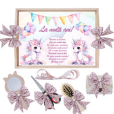 Set tava pentru taiere mot/turta, model Tip Unicorn, roz pudrat, 6 piese, 35x20 cm, Recostore®, REC1967/311