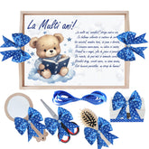 Set tava pentru taiere mot, model Tip Ursulet, albastru electric, 6 piese, 35x20 cm, Recostore®, REC1967/312