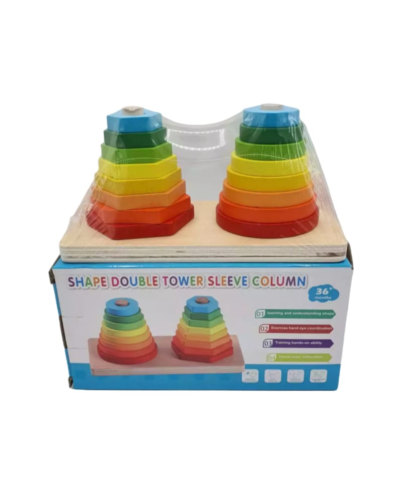 Joc educativ din lemn, dimensiune 18cm x 9cm x 8.5cm, REC2825