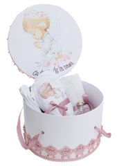 Trusou botez cu ingeras Evelyn, culoare roz pudrat, REC3168