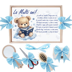 Set tava pentru taiere mot, model Tip Ursulet, bleu, 6 piese, 35x20 cm, Recostore®, REC1967/313