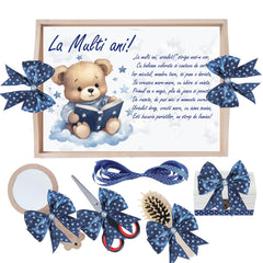 Set tava pentru taiere mot, model Tip Ursulet, bleumarin, 6 piese, 35x20 cm, Recostore®, REC1967/314