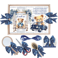 Set tava pentru taiere mot, model Tip Ursulet, bleumarin, 6 piese, 35x20 cm, Recostore®, REC1967/315